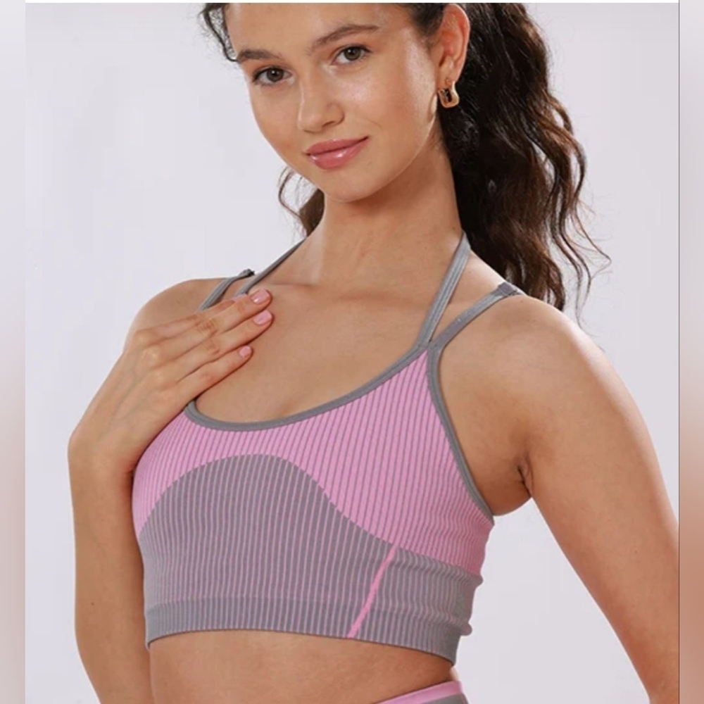 Pink and Gray Women's AstroRemiges Sports  Bra Size Large - Picture 2 of 4